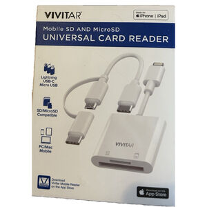 Universal Card Reader Vivitar Mobile SD and MicroSD New Made for iPhone & iPad